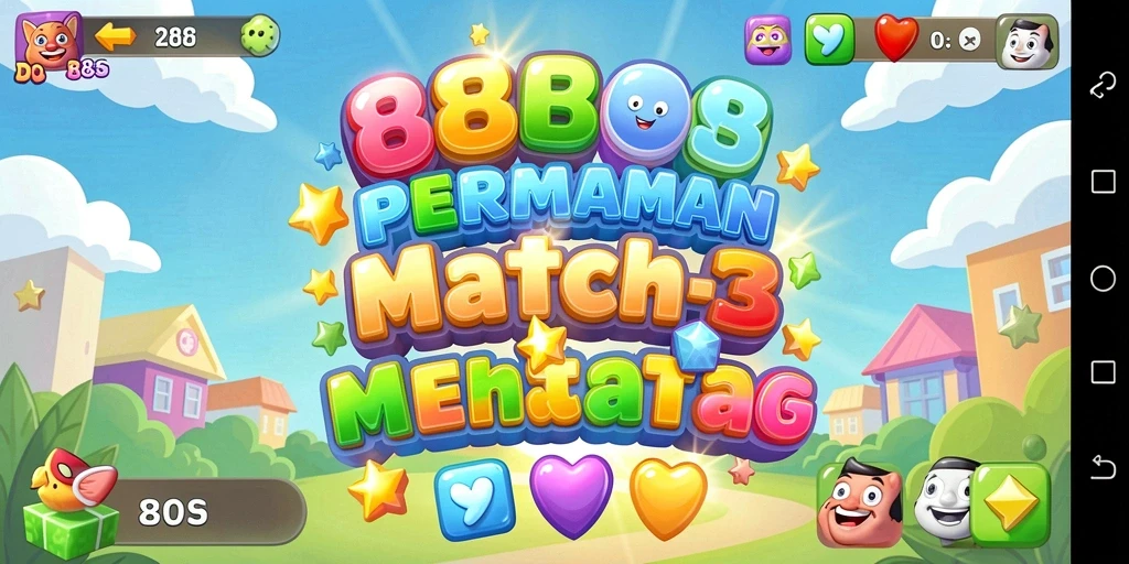 Tangkapan layar menampilkan gameplay seru dari 88BOS dengan elemen Match-3 yang menantang.