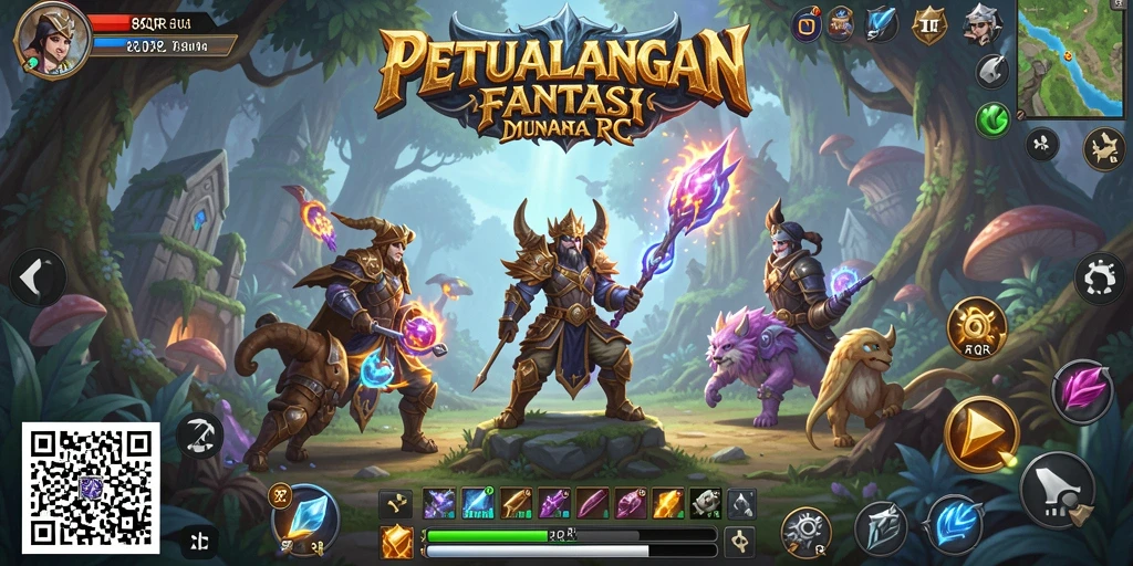 Tangkapan layar menunjukkan aksi seru dalam permainan RPG 8QR.