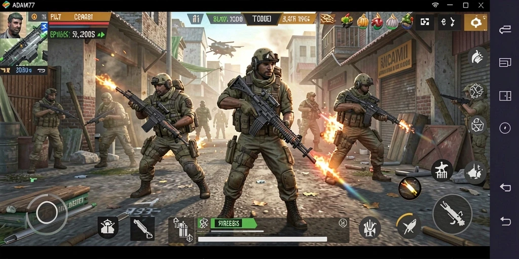 Tampilan seru dari gameplay ADAM77 dengan elemen strategi menarik.
