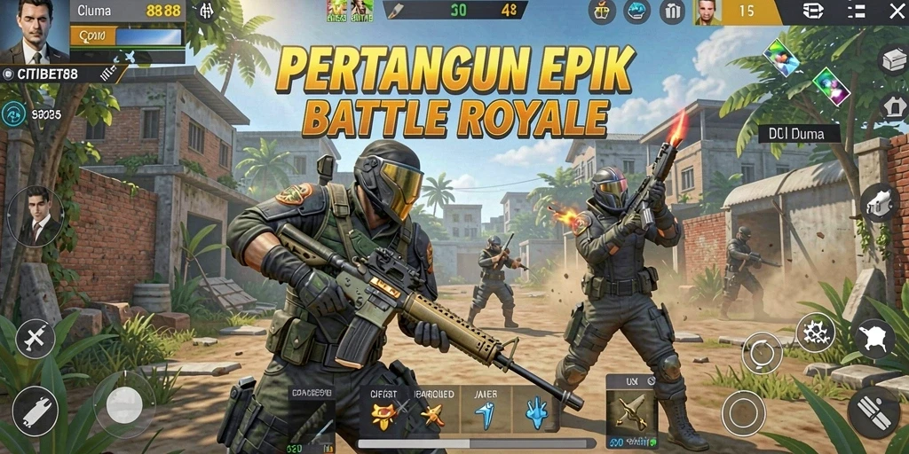 Tangkapan layar gameplay CITIBET88 yang menampilkan aksi pertempuran seru.