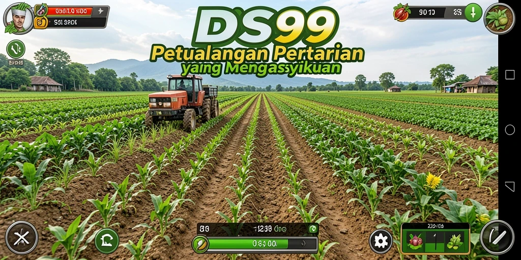 Screenshot gameplay DS99 menampilkan aktivitas bertani yang menarik.