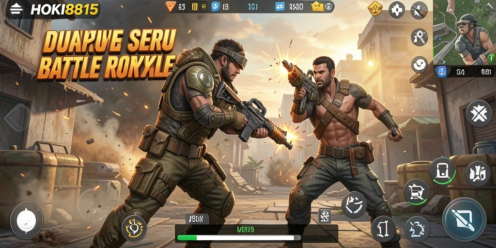 Gameplay seru HOKI8815 dalam pertarungan Battle Royale.