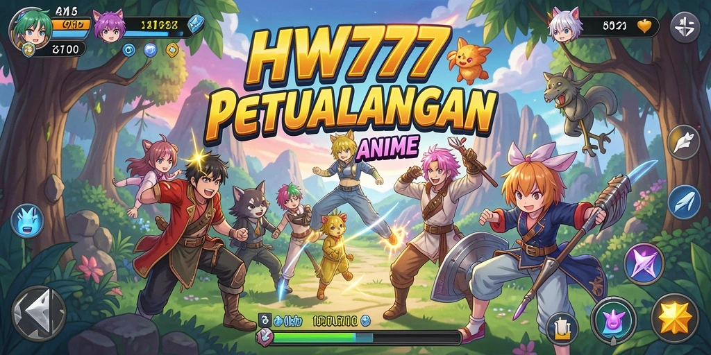 Gameplay HW777 menampilkan karakter anime dalam aksi epik.
