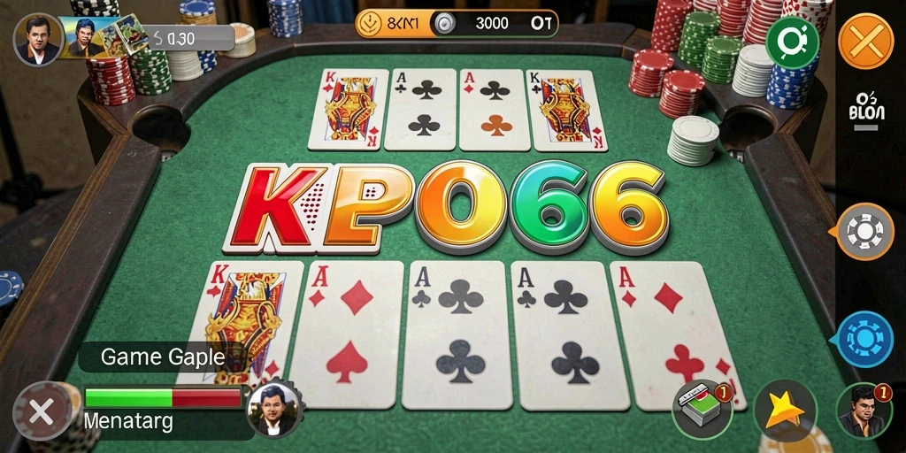 Screenshot gameplay KEPO66 menampilkan aksi seru permainan Gaple.