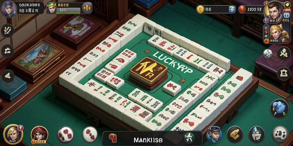 Screenshot gameplay utama LUCKYRP dengan tampilan menarik Mahjong.