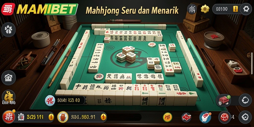 Tampilan gameplay seru MAMIBET saat memainkan Mahjong.