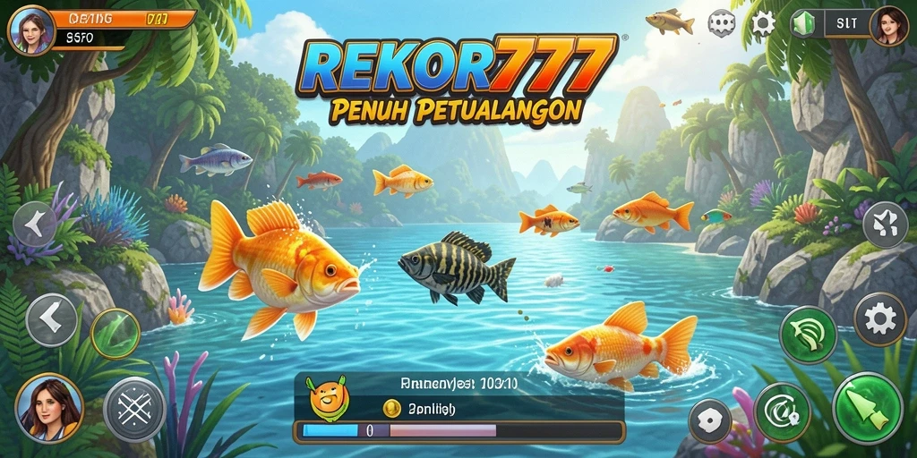 Tampilan gameplay menarik dalam REKOR777 dengan aksi memancing.