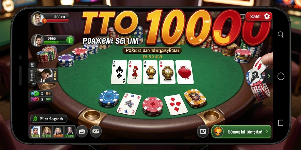 Screenshot gameplay TOTO1000 menampilkan aksi Poker yang mendebarkan.