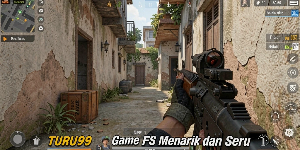 Tampilan aksi mendebarkan dalam gameplay TURU99 yang intens.