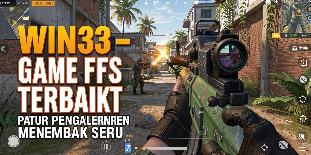 Screenshot gameplay WIN33 menampilkan aksi seru di medan perang FPS.